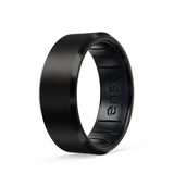 Wayland Bevel Ring - Black Zirconium & Black Pearl