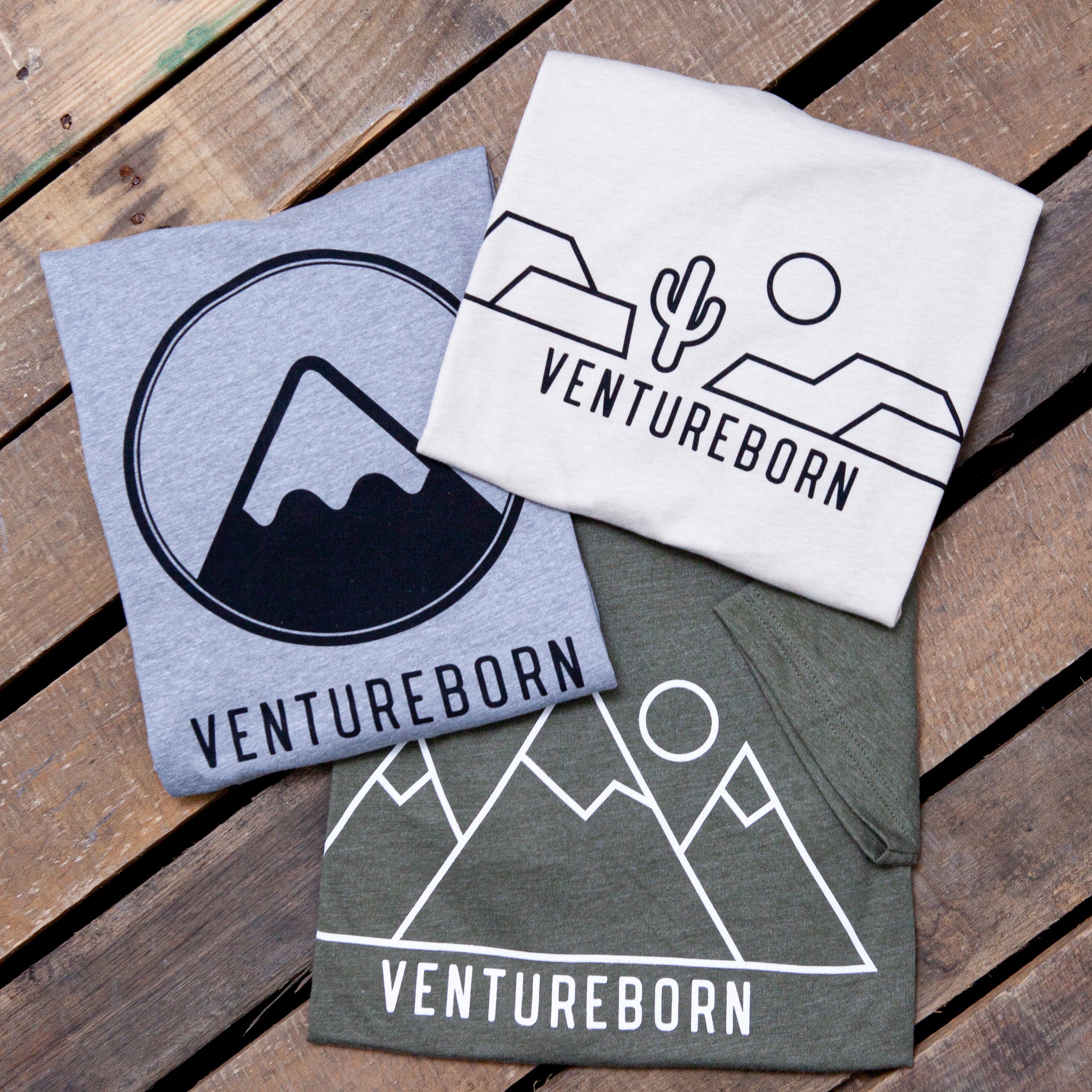 Ventureborn T-Shirt - Logo - Grey